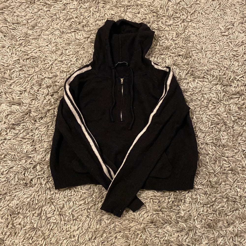 Black Striped Brandy Melville Cropped Sweater